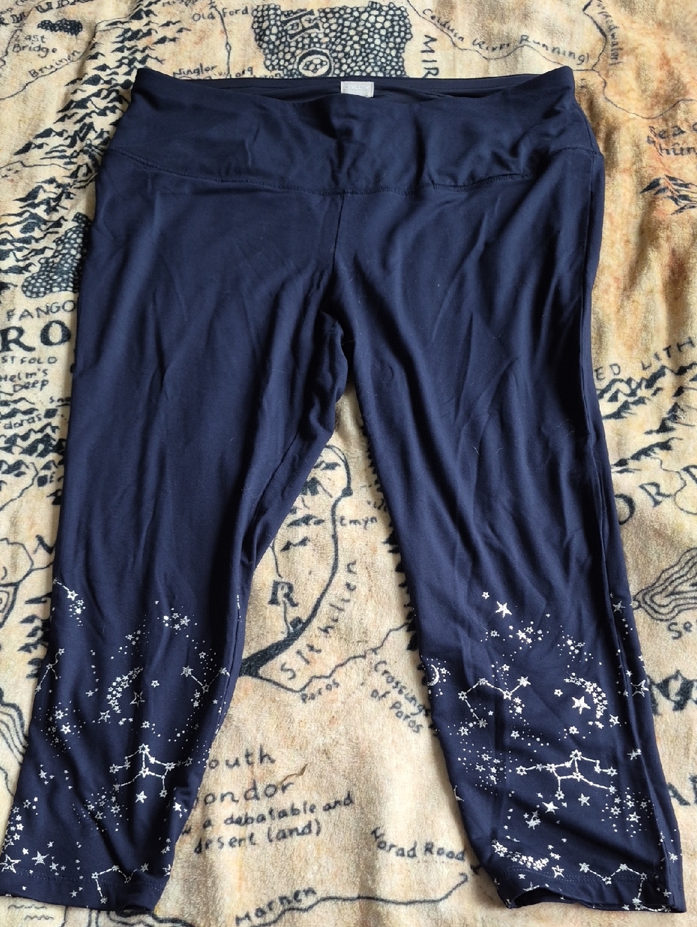 Zenergy By Chico's Size 3 XL 16 Navy Blue Leggings Star Constellation Accents